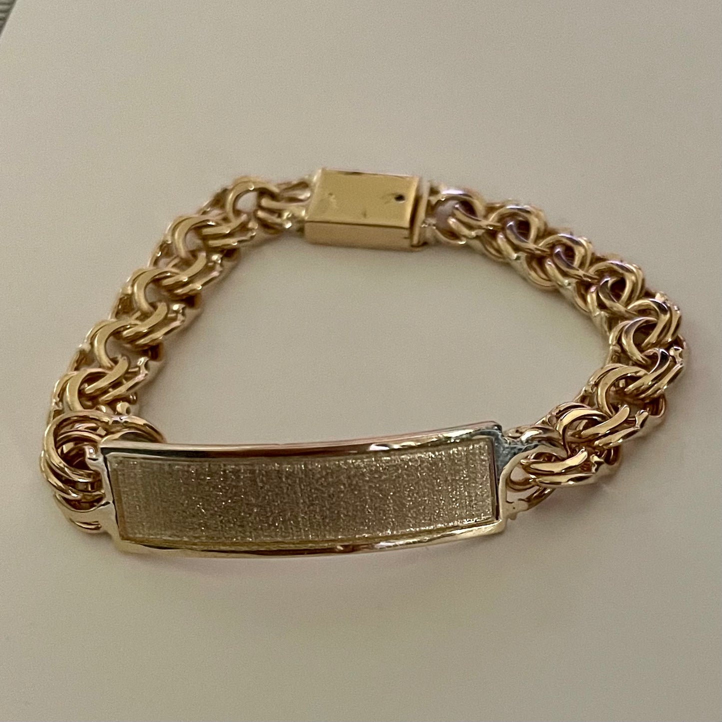 10K Gold Id Bracelet Chino link