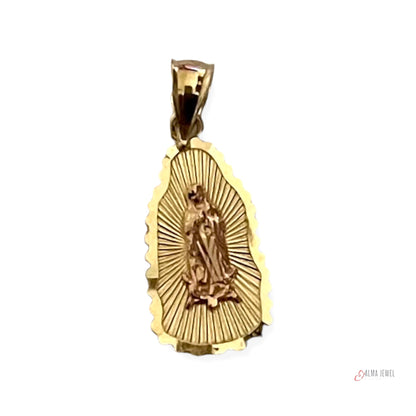 14K Two-tone Gold Our Lady of Guadalupe pendant