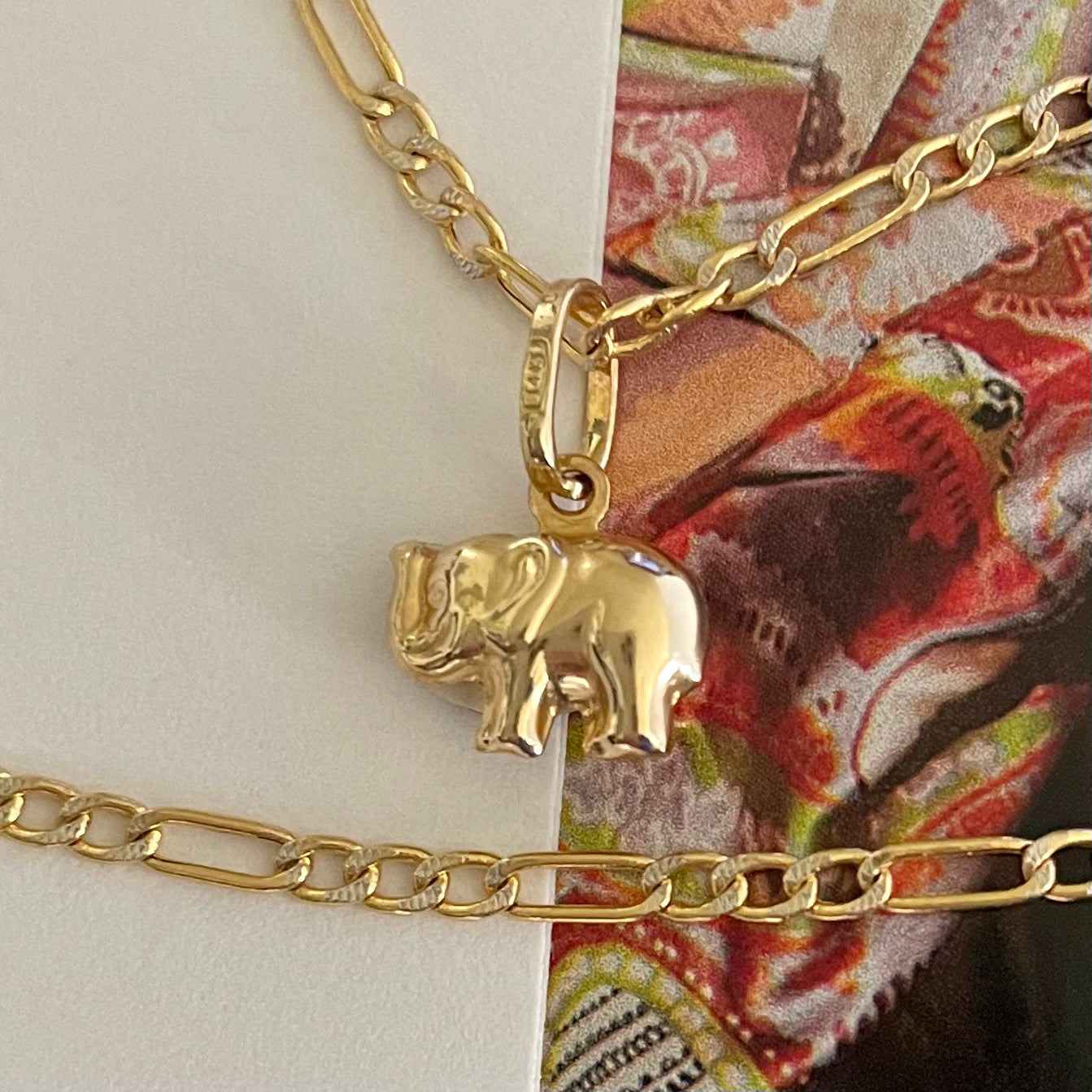 14K Gold Elephant pendant